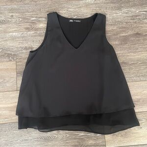Zara Black Sleeveless Women's Top